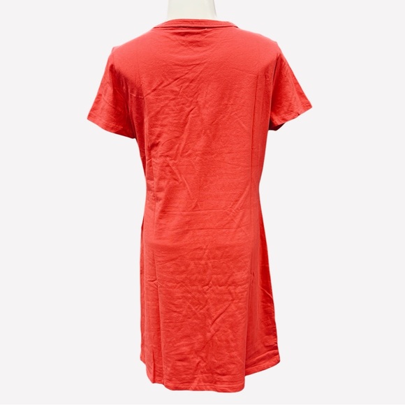 Calvin Klein Relaxed Short Sleeve Midi Logo T-Shirt Dress Watermelon Size S - Picture 7 of 9